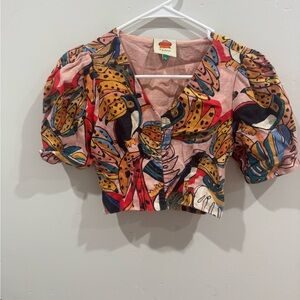 FARM Rio Vibrant Toucan Print Blouse